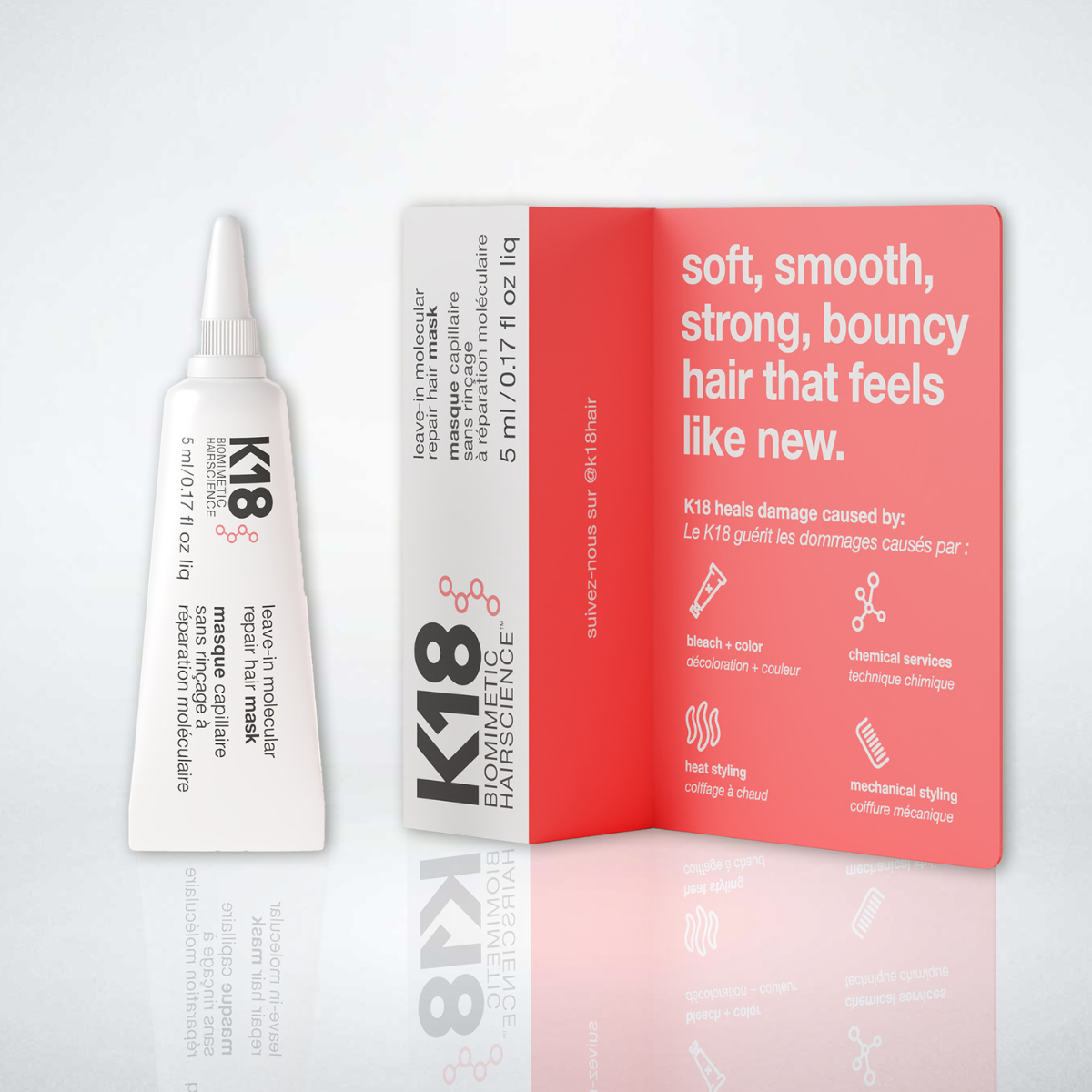 מסכה/מרכך ללא שטיפה - מסכה K18 ללא שטיפה לתיקון ושיקום מולקולרי של השיער 5 מ"ל AQUIS מאת קיי 18 K18 | | אידיאלית ל- קיי 18 שיקום שיער | מושלמת ל- {{ product_use_case }}