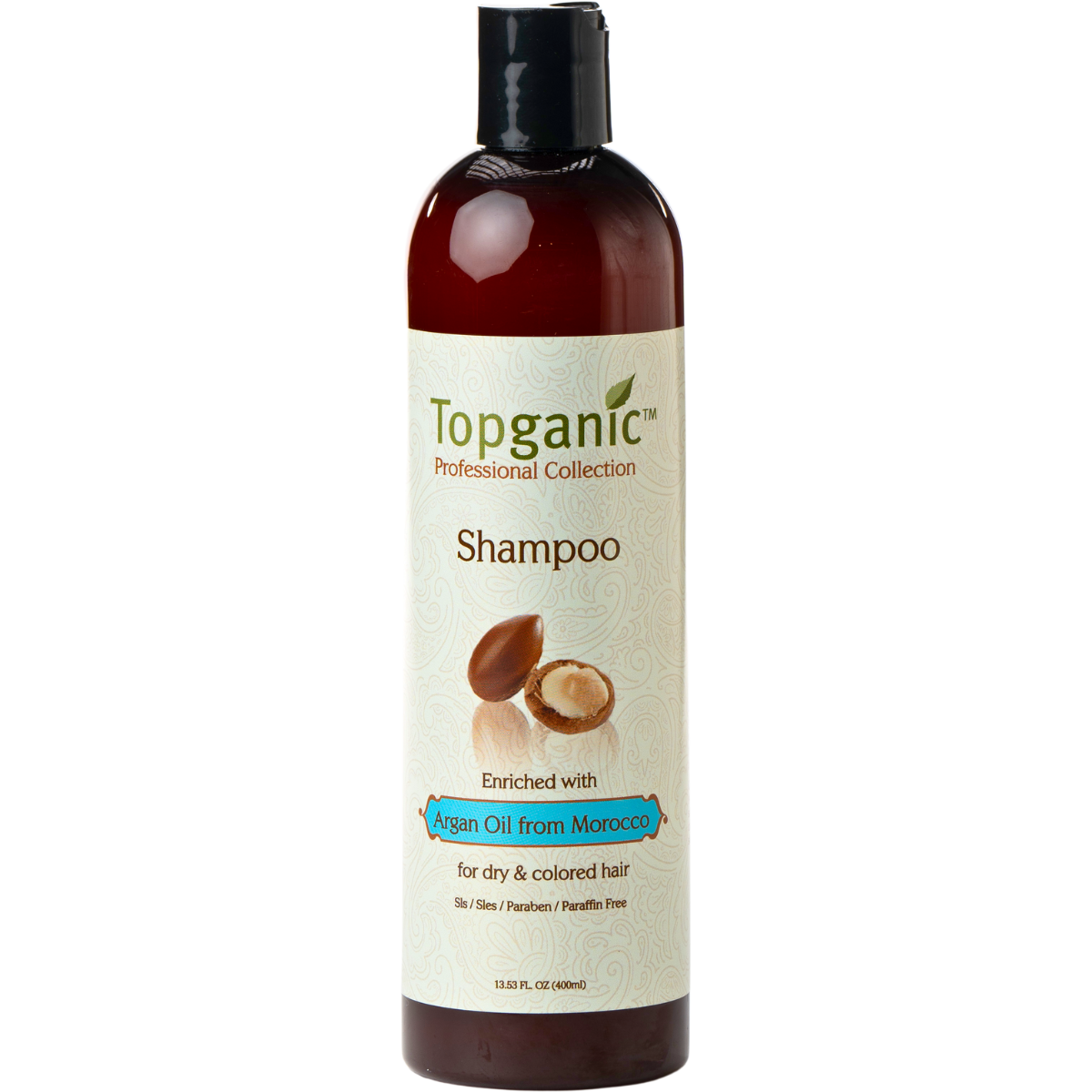 שמפו לשיער - שמפו שמן ארגן TOPGANIC לשיער יבש וצבוע טופגניק 400 מ"ל מאת טופגניק TOPGANIC | | אידיאלית ל- טופגניק ללא מלחים שמפו לשיער | מושלמת ל- {{ product_use_case }}