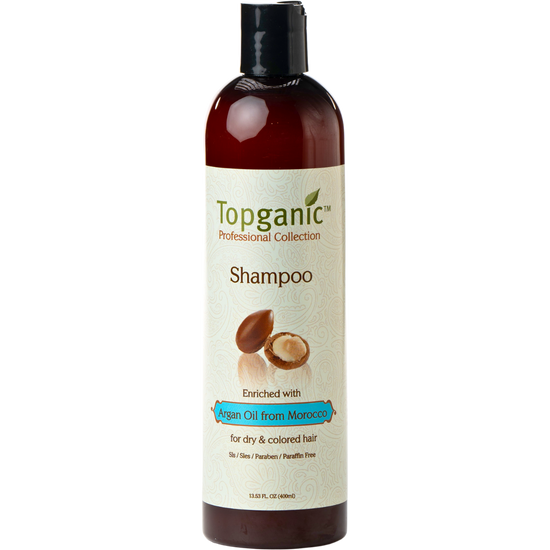 שמפו לשיער - שמפו שמן ארגן TOPGANIC לשיער יבש וצבוע טופגניק 400 מ