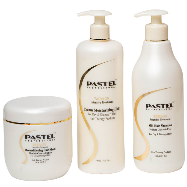 מארז שי - מארז טיפוח לשיער PASTEL BORAGE שמפו+ מסכה+ קרם לשיער יבש ופגום פסטל מאת פסטל PASTEL | | אידיאלית ל- מוצרים לשיער מסכה לשיער פסטל קרם לחות קרם לחות לשיער קרם לשיער שמפו לשיער | מושלמת ל- {{ product_use_case }}