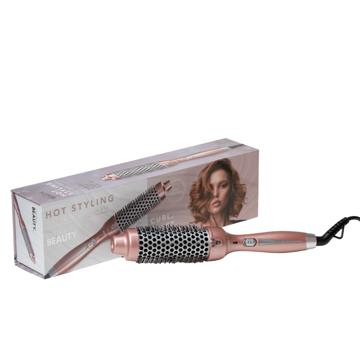 - מברשת חשמלית עגולה ליצירת סלסול HOT STYLING בצבע רוז גולד \ שחור קורטקס מאת קורטקס CORTEX | | אידיאלית ל- מסלסלי שיער קורטקס | מושלמת ל- {{ product_use_case }}