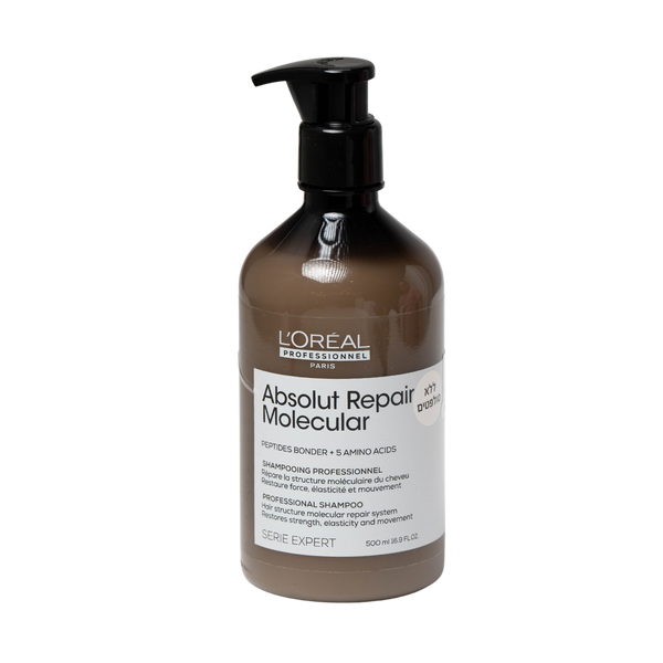 שמפו לשיער - שמפו לשיקום מיידי של השיער ABSOLUT REPAIR MOLECULAR לוריאל 500 מ"ל מאת לוריאל LOREAL | | אידיאלית ל- לוריאל ללא מלחים שיקום שיער שמפו לשיער | מושלמת ל- {{ product_use_case }}