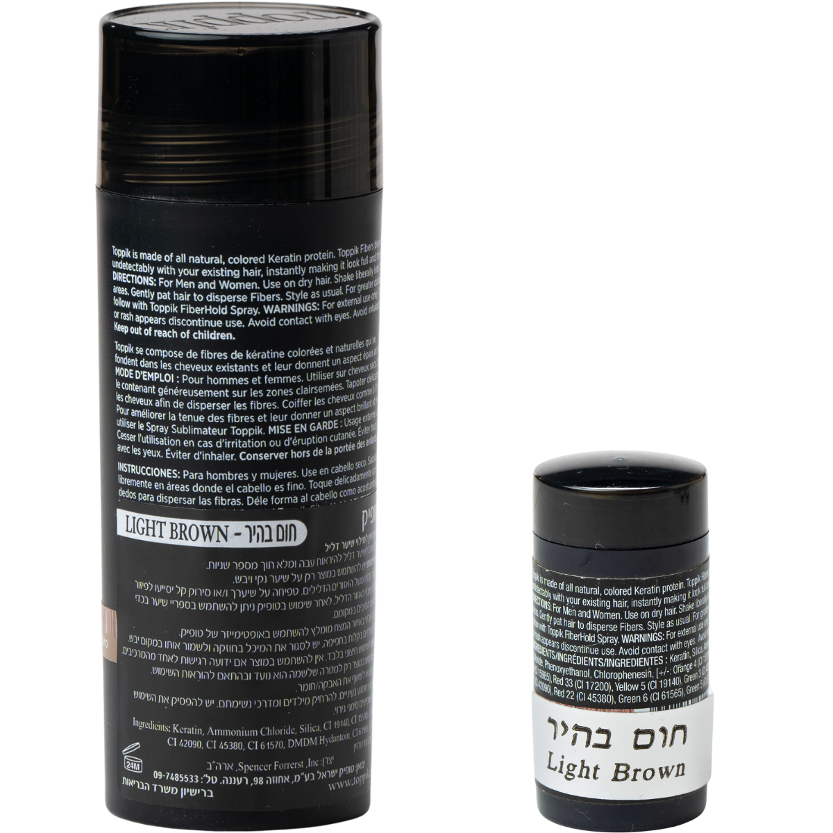 סיבי שיער - סיבי שיער טופיק צבע חום בהיר 27.5 גרם + אריזת נסיעות 3 גרם מתנה מאת טופיק TOPPIK | | אידיאלית ל- טופיק סיבי שיער | מושלמת ל- {{ product_use_case }}