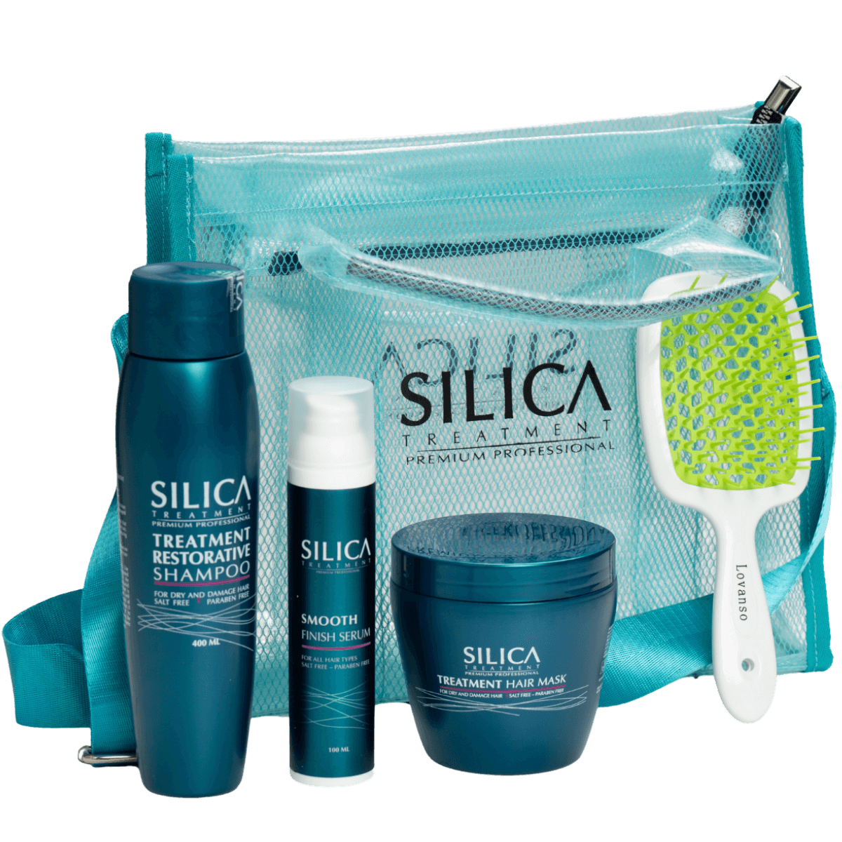 מארז שי - ערכת מוצרים לשיקום השיער לאחר החלקה SILICA שמפו+מסכה+סרום+מברשת סיליקה מאת סיליקה SILICA | | אידיאלית ל- מארזי שי סיליקה | מושלמת ל- {{ product_use_case }}