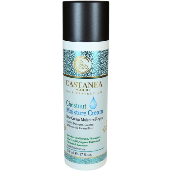 קרם לשיער - קרם לחות ערמונים CASTANEA לשיער יבש, צבוע ולאחר טיפולים כימיים 500 מ