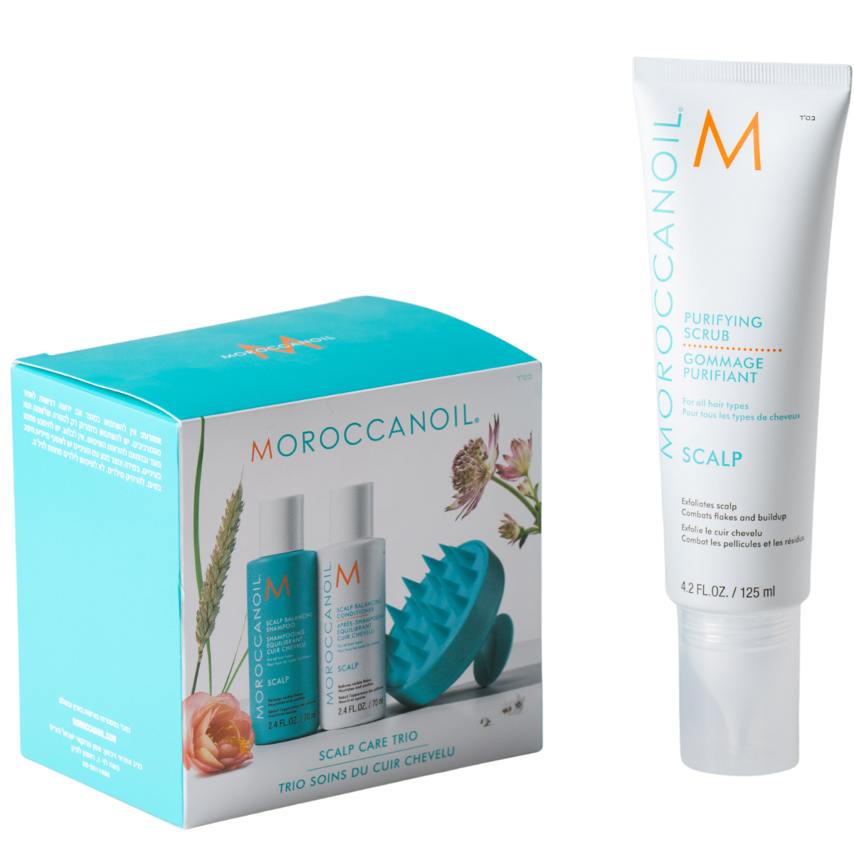 מארז שי - מארז התנסות לטיפוח הקרקפת MOROCCANOIL SCALP שמן מרוקאי + פילינג לטיהור הקרקפת שמן מרוקאי 125 מ"ל מאת שמן מרוקאי MOROCCANOIL | | אידיאלית ל- טיפול לקרקפת מארזי שי מרכך לשיער שמן מרוקאי שמפו לשיער | מושלמת ל- {{ product_use_case }}