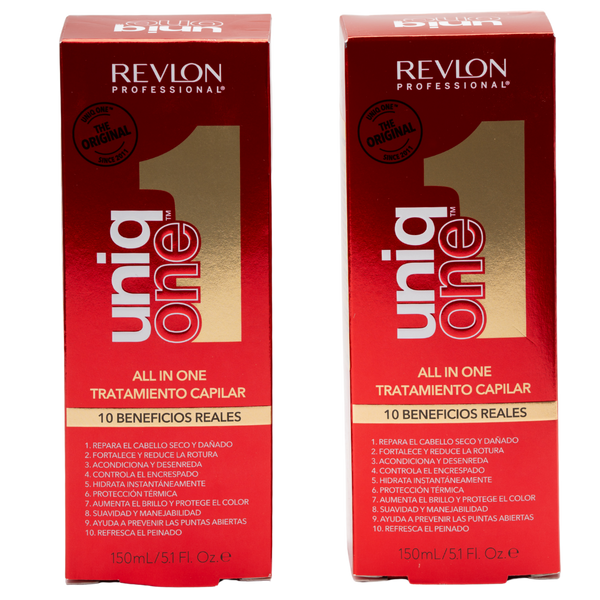 מארז שי - זוג מסכות ללא שטיפה יוניק ואן uniq ONE רבלון 150 מ"ל * 2 מאת רבלון REVLON | | אידיאלית ל- מסכה ללא שטיפה לשיער רבלון | מושלמת ל- {{ product_use_case }}