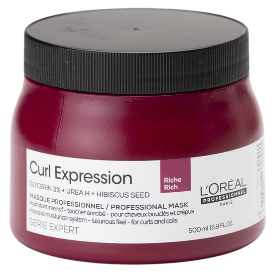 מסכה לשיער - מסכה מקצועית עשירה CURL EXPRESSION לתחושת הזנה ונוחות לשיער בינוני- עבה לוריאל 500 מ