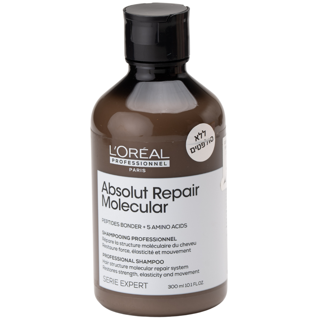 שמפו לשיער - שמפו לשיקום מיידי של השיער ABSOLUT REPAIR MOLECULAR אבסולוט ריפר מולקולר לוריאל 300 מ"ל מאת לוריאל LOREAL | | אידיאלית ל- לוריאל שמפו לשיער | מושלמת ל- {{ product_use_case }}