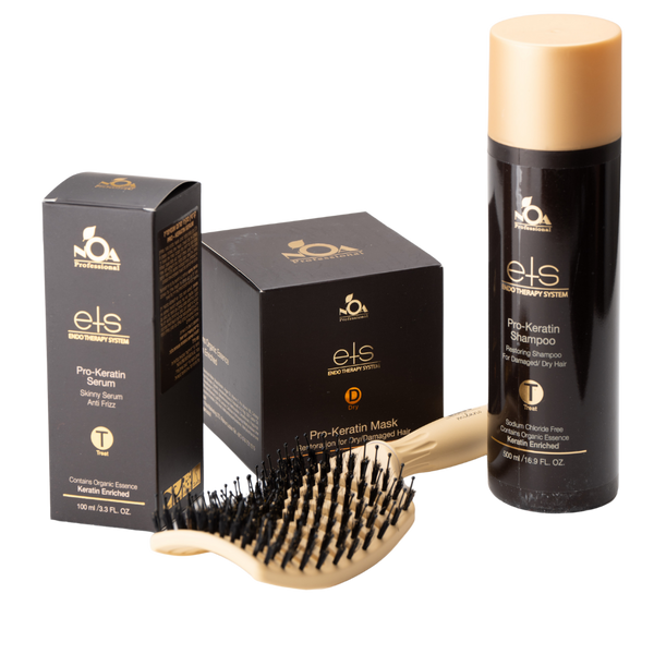 מארז שי - ערכה לשיער PRO KERATIN לשיקום שיער יבש ופגום שמפו, מסכה, סרום + מברשת מתנה ETS מאת נועה שיווק פרו בעמ NOA MARKETING | | אידיאלית ל- מארזי שי נועה שיווק פרו בעמ | מושלמת ל- {{ product_use_case }}