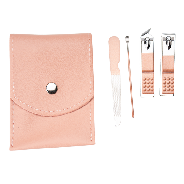 אביזרים לציפורניים - ערכת מניקור אישית בנרתיק דמוי עור ורוד מאת 2Hair | | אידיאלית ל- טיפוח הגוף טיפוח ציפורניים | מושלמת ל- {{ product_use_case }}