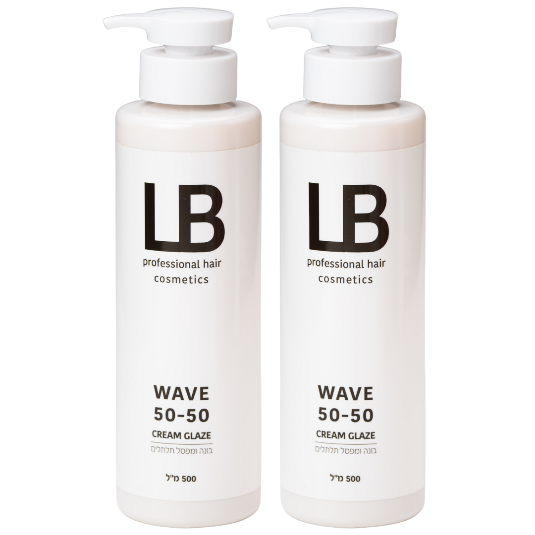 זוג קרם גלייז WAVE 50-50  בונה ומפסל תלתלים LB אל בי 500 מ"ל