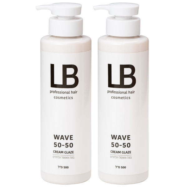 זוג קרם גלייז WAVE 50-50  בונה ומפסל תלתלים LB אל בי 500 מ"ל