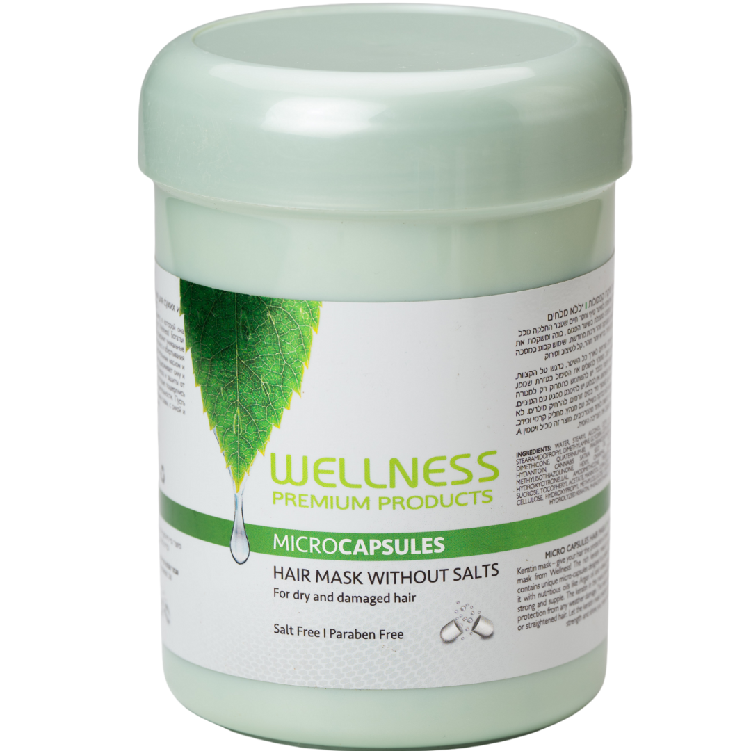 מסכה לשיער - מסכת קרטין ללא מלחים וולנס 1000 מ"ל מאת וולנס WELLNESS | | אידיאלית ל- וולנס ללא מלחים מסכה לשיער | מושלמת ל- {{ product_use_case }}