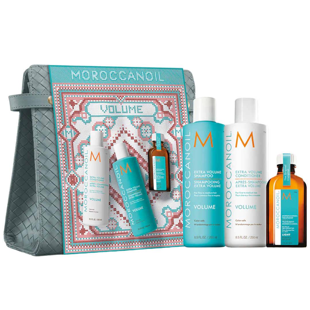 מארזי שי - מארז חגיגי לנפח מלא ועשיר VOLUME מושלם לשיער דק ודליל MOROCCANOIL להענקת נפח מלא ועשיר לשיער דק ודליל שמן מרוקאי – ארוז בתיק קוסמטי מעוצב במתנה מאת שמן מרוקאי MOROCCANOIL | | אידיאלית ל- מארזי שי מרכך לשיער סרום לשיער שמן מרוקאי שמפו לשיער | מושלמת ל- {{ product_use_case }}