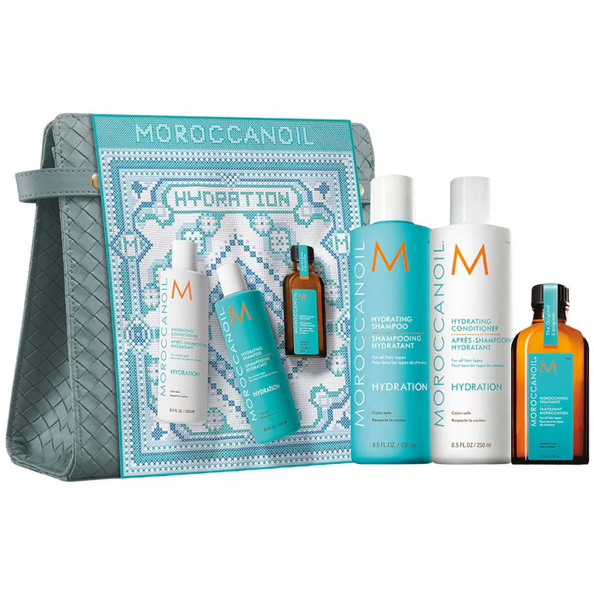 מארזי שי - מארז הידריישן HYDRATION חגיגי במהדורה מוגבלת להענקת לחות המתאים לכל סוגי השיער שמן מרוקאי MOROCCANOIL מאת שמן מרוקאי MOROCCANOIL | | אידיאלית ל- מארזי שי מרכך לשיער סרום לשיער שמן מרוקאי שמפו לשיער | מושלמת ל- {{ product_use_case }}