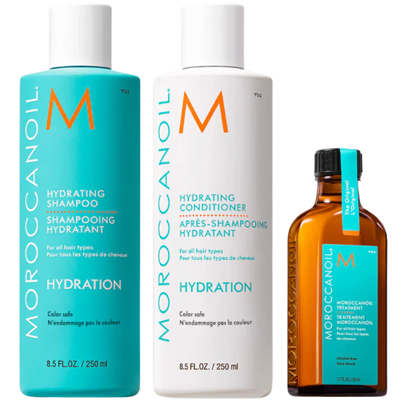 מארזי שי - מארז הידריישן HYDRATION חגיגי במהדורה מוגבלת להענקת לחות המתאים לכל סוגי השיער שמן מרוקאי MOROCCANOIL מאת שמן מרוקאי MOROCCANOIL | | אידיאלית ל- מארזי שי מרכך לשיער סרום לשיער שמן מרוקאי שמפו לשיער | מושלמת ל- {{ product_use_case }}