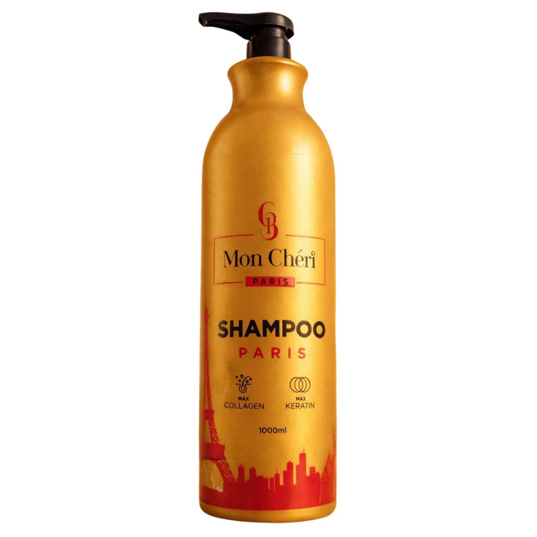 שמפו לשיקום אינטנסיבי MON CHERI בשילוב קרטין וקולגן פריז 1000 מ"ל