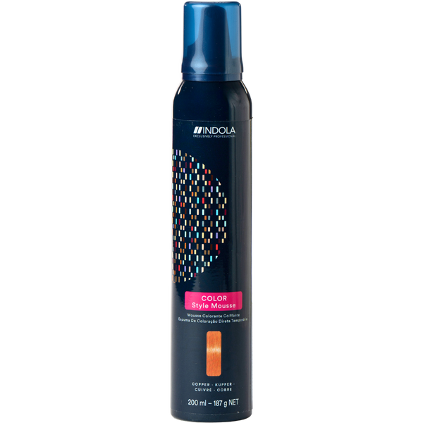 מוס לשיער - מוס צבע זמני לשיער COLOR STYLE MOUSSE במגוון צבעים אינדולה 200 מ"ל מאת אינדולה INDOLA | נחושת | אידיאלית ל- אינדולה מוס לשיער צביעת שיער בבית | מושלמת ל- {{ product_use_case }}