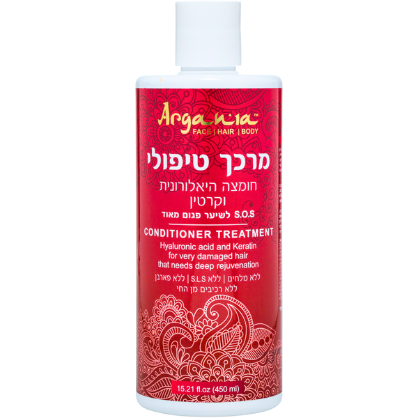 מסכה/מרכך לשיער - מרכך לשיער חומצה היאלורונית וקרטין ארגניה 450 מ"ל מאת ארגניה ARGANIA | | אידיאלית ל- ארגניה ללא מלחים מרכך לשיער מרכך של ארגניה | מושלמת ל- {{ product_use_case }}