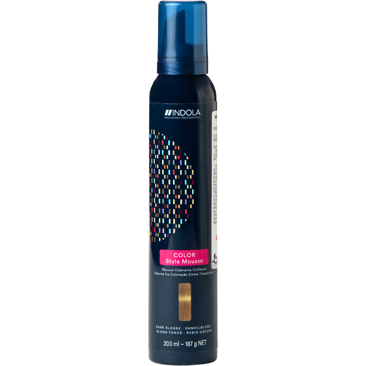 מוס לשיער - מוס צבע זמני לשיער COLOR STYLE MOUSSE במגוון צבעים אינדולה 200 מ"ל מאת אינדולה INDOLA | בלונד כהה | אידיאלית ל- אינדולה מוס לשיער צביעת שיער בבית | מושלמת ל- {{ product_use_case }}