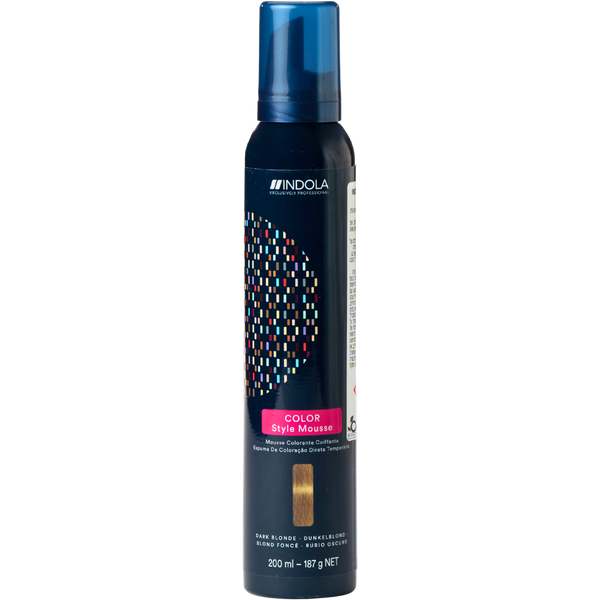 מוס לשיער - מוס צבע זמני לשיער COLOR STYLE MOUSSE במגוון צבעים אינדולה 200 מ"ל מאת אינדולה INDOLA | בלונד כהה | אידיאלית ל- אינדולה מוס לשיער צביעת שיער בבית | מושלמת ל- {{ product_use_case }}