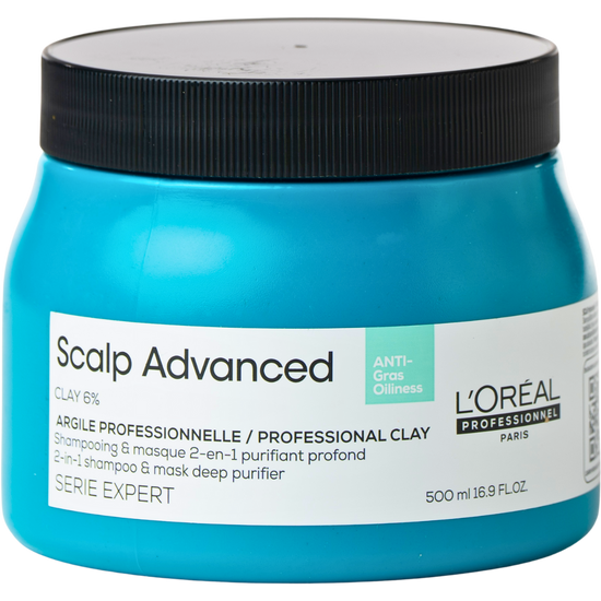 שמפו לשיער - שמפו + מסכה SCALP ADVANCED SERIE EXPERT לניקוי עמוק לוריאל 500 מ