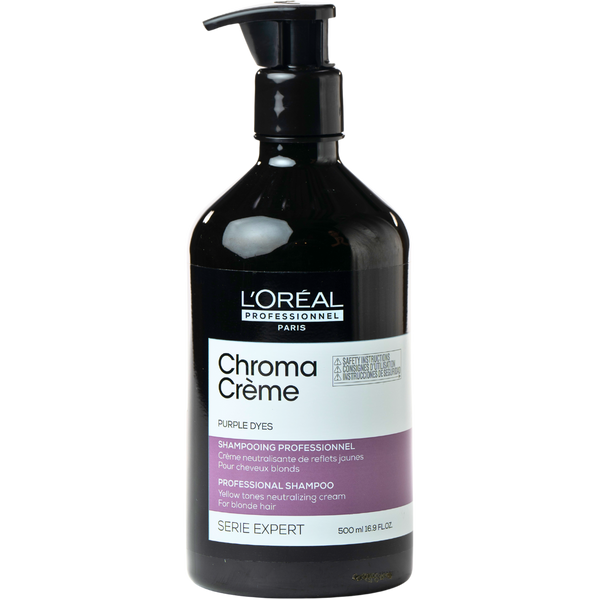 שמפו לשיער - שמפו מקצועי CHROMA CREAM לנטרול גוונים צהובים לשיער בלונדיני לוריאל 500 מ"ל מאת לוריאל LOREAL | | אידיאלית ל- X לוריאל שמפו לשיער שמפו לשיער בלונד גוונים ומובהר | מושלמת ל- {{ product_use_case }}