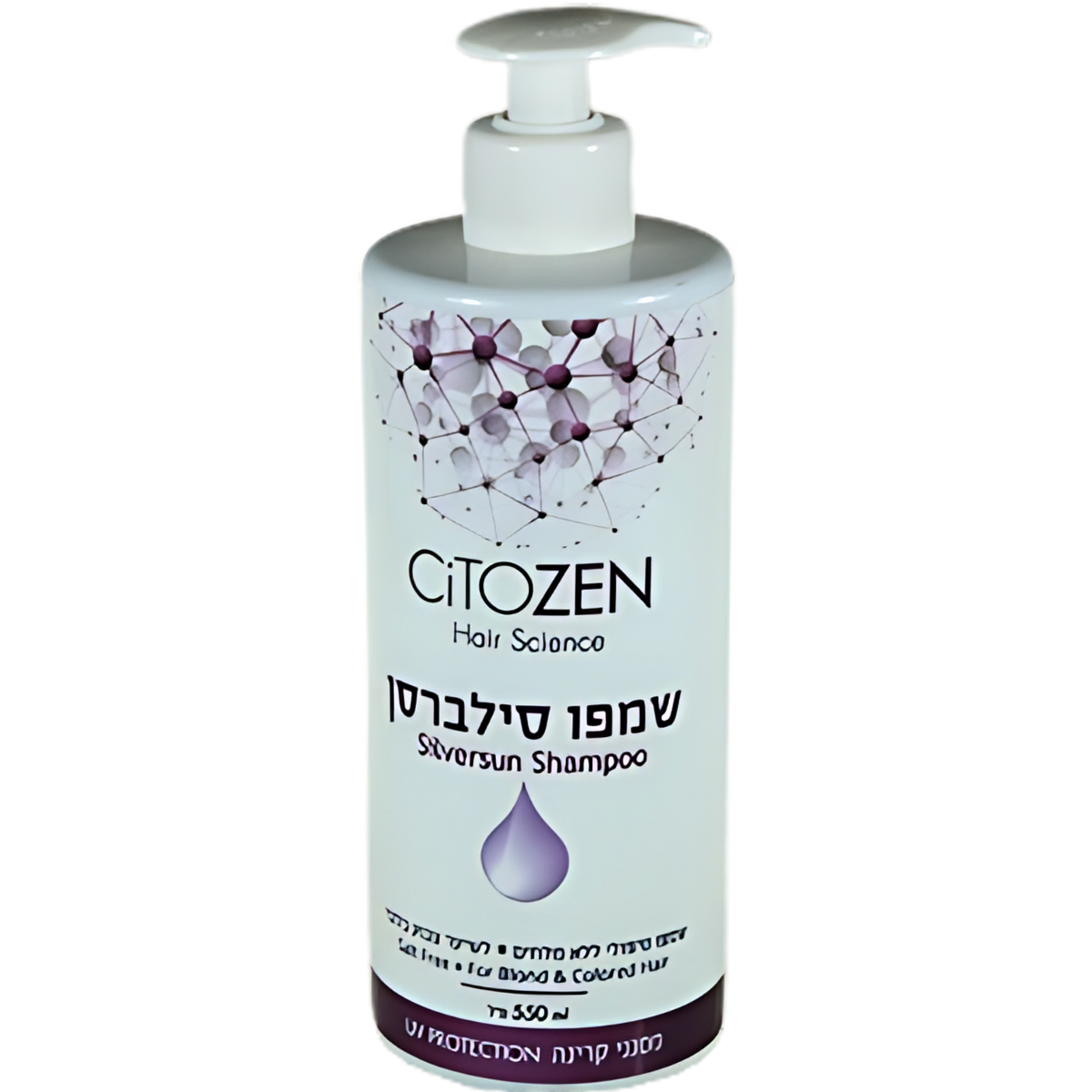 שמפו לשיער - שמפו ללא מלחים לשיער צבוע בלונד Silversun סילברסן 500 מ"ל ציטוזן מאת ציטוזן CITOZEN | | אידיאלית ל- ללא מלחים ציטוזן קיון שמפו לשיער שמפו לשיער בלונד גוונים ומובהר | מושלמת ל- {{ product_use_case }}