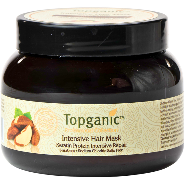 - מסכה TOPGANIC ללא מלחים על בסיס שמן אגוז ברזילאי לשיקום אינטנסיבי 500 מ"ל טופגניק מאת טופגניק TOPGANIC | | אידיאלית ל- טופגניק ללא מלחים מסכה לשיער | מושלמת ל- {{ product_use_case }}