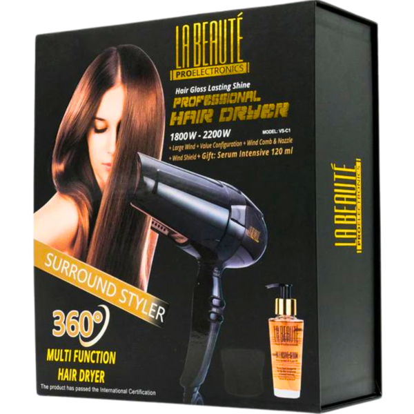 מכשירים חשמליים - מייבש שיער מחליק LA BEAUTE VS-C1 + סרום אינטנסיב לשיער לה בוטה מאת לה בוטה LA BEAUTE | | אידיאלית ל- לה בוטה מייבשי שיער | מושלמת ל- {{ product_use_case }}