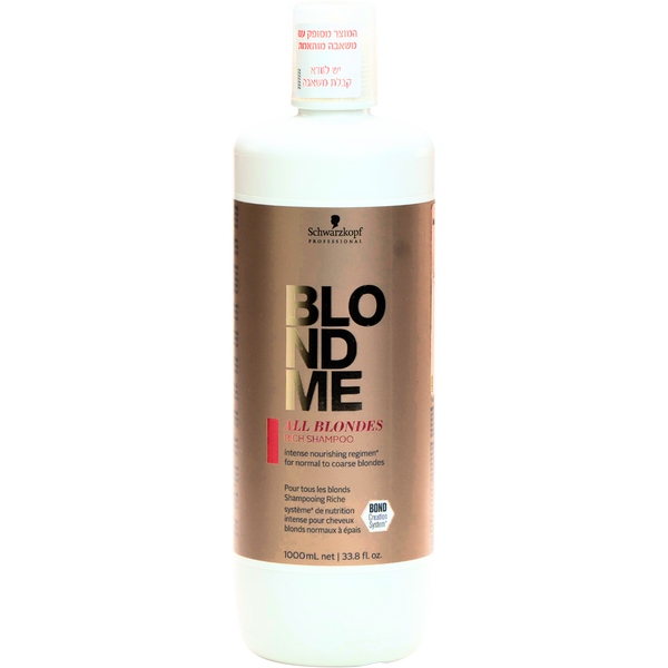 שמפו לשיער - שמפו BLONDME מועשר בלחות לשיער בלונדיני רגיל עד עבה שוורצקופף 1000 מ"ל מאת שוורצקופף SCHWARZKOPF | | אידיאלית ל- שוורצקופף שמפו לשיער שמפו לשיער בלונד גוונים ומובהר | מושלמת ל- {{ product_use_case }}